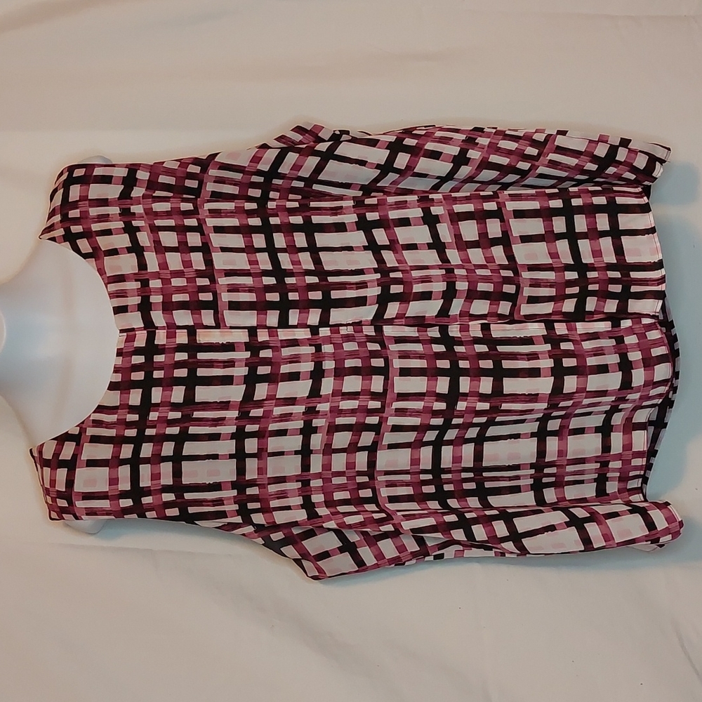 Elle Sleeveless Plaid Blouse Top XXL